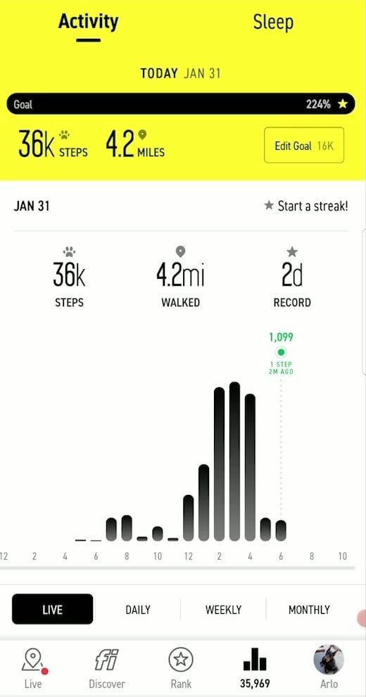 Fi Smart Collar Activity Reporting Screenshot